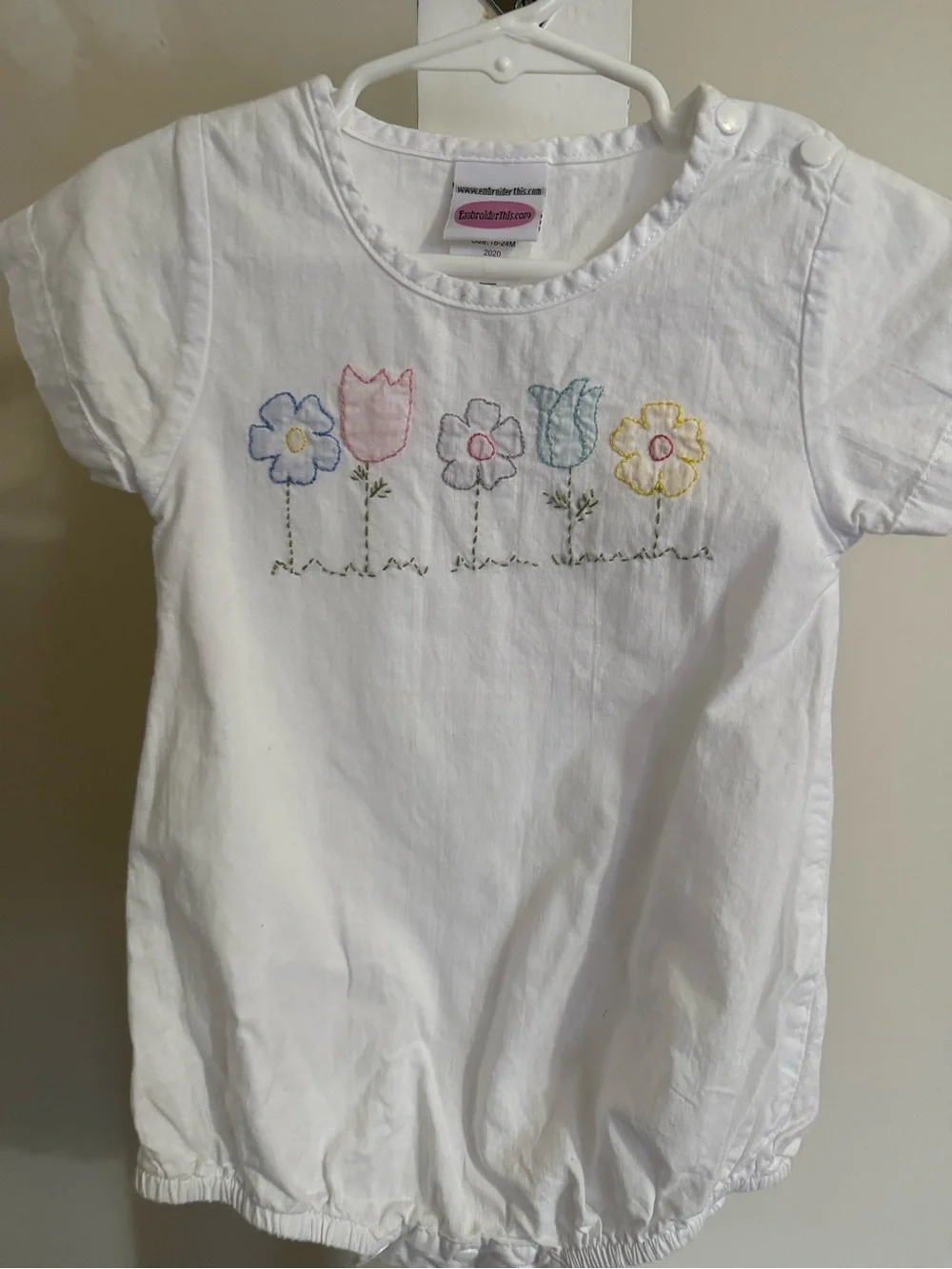 Embroidered Flower Romper